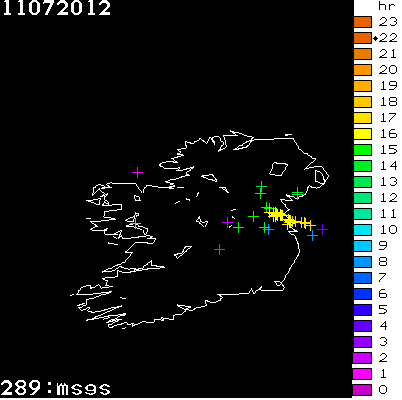 Lightning Report for Ireland on 11/07/2012