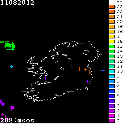 Lightning Report for Ireland on 11/08/2012