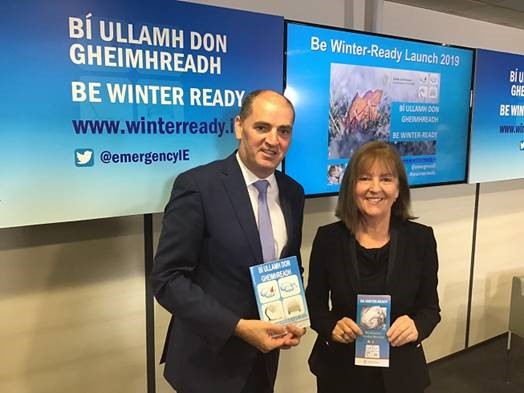 Minister Kehoe and Evelyn Cusack at 2019-2020 Be Winter Ready Launch