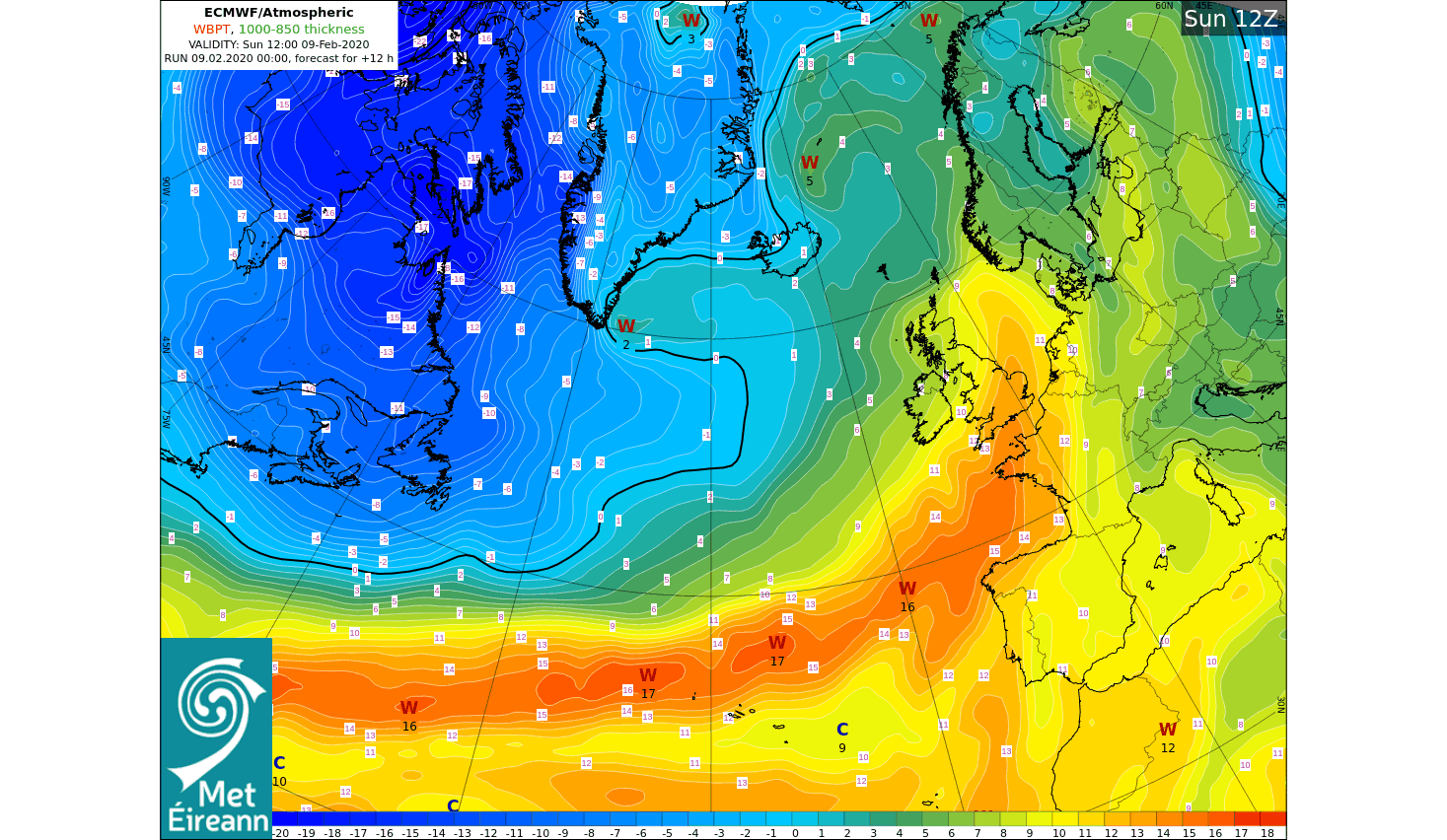 Airmass animation from today until Tuesday midnight