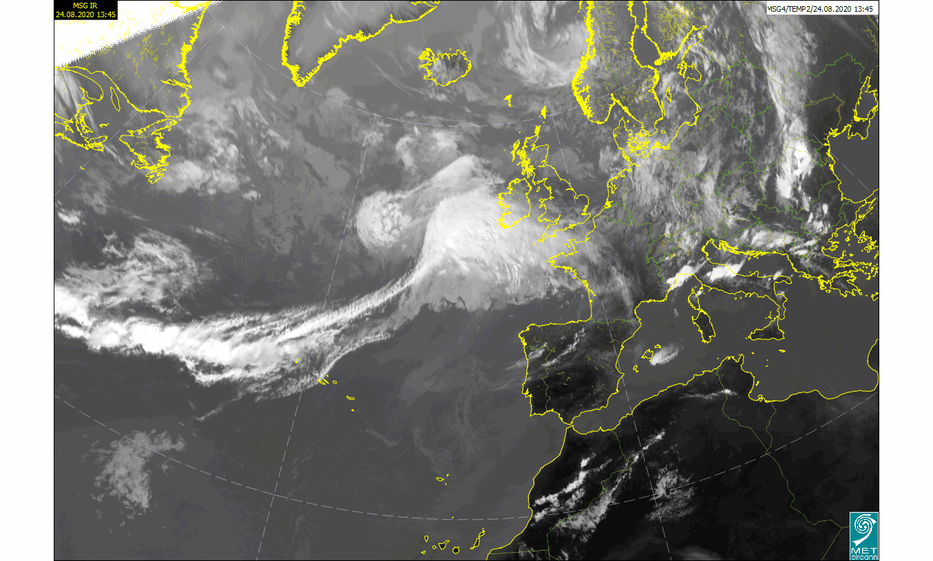 Figure 2. EUMETSAT animation of Storm Francis on 24th August 2020