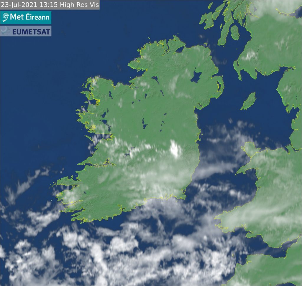 This visible satellite image measures the sunlight reflected by the Earth’s surface and clouds.