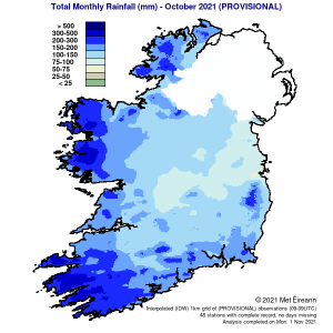 Total Monthly Rainfall (mm) for June 2021 (Provisional)