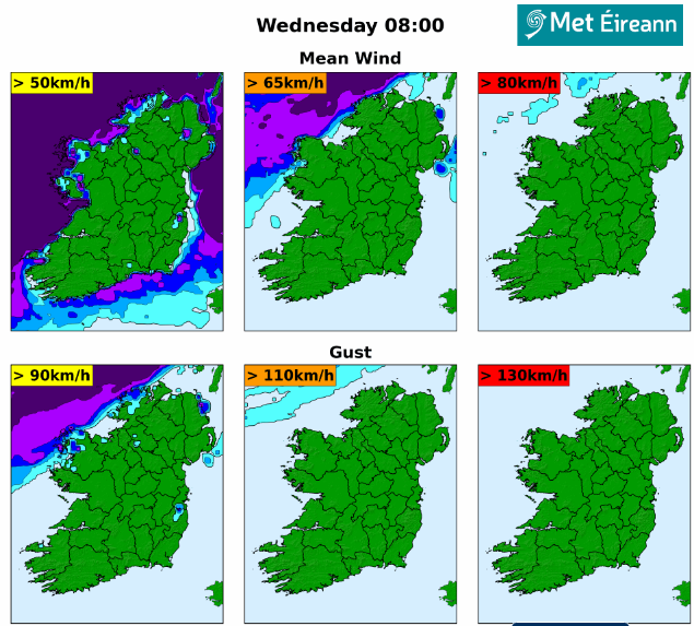 Ensemble Probability Forecast map - Wind and Gust.