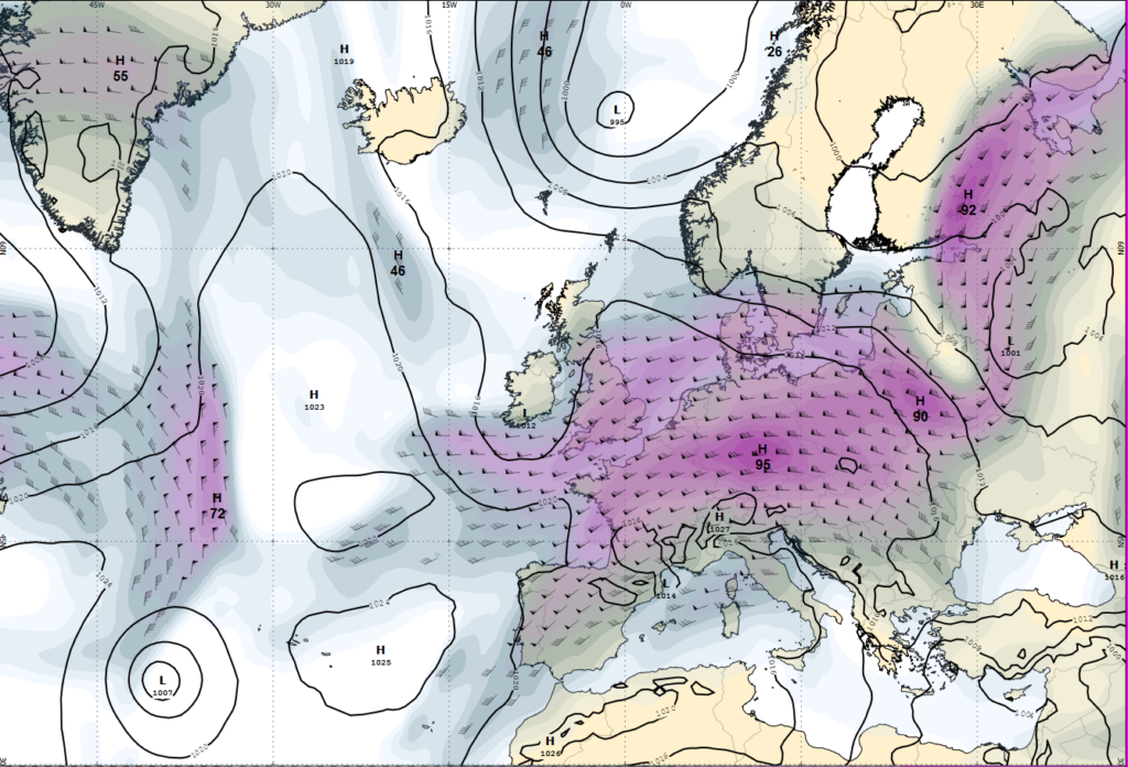 Fig1: Jet stream at 12Z 18th July 2023 (ECMWF)