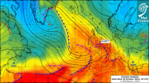 Airmass Analysis chart 18 UTC 18 October 2023 with storm Babet