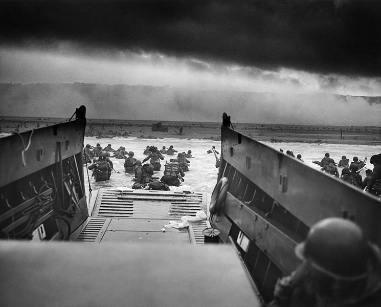 Omaha Beach, June 6, 1944 by Robert F. Sargent, National Archives and Records Administration, Public domain, via Wikimedia Commons