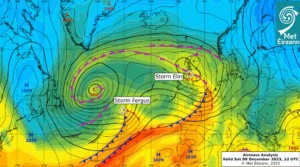 Airmass Analysis chart 12 UTC 09 December 2023 with storm Elin and Fergus