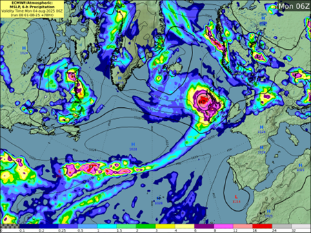 Storm Floris is currently expected to track to the northwest of Ireland through Sunday night and Monday morning, before tracking over Scotland before clearing into the North Sea later in the day.