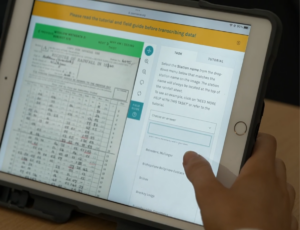 A volunteer transcribing data on the Irish Weather Rescue Project on Zooniverse