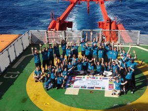 A group photo of Polarstern PS151 expedition participants. Photo credit - Petra Gössmann-Lange