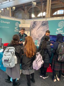 Students visit the Met Éireann stand at Stripe Young Scientist and Technology Exhibition