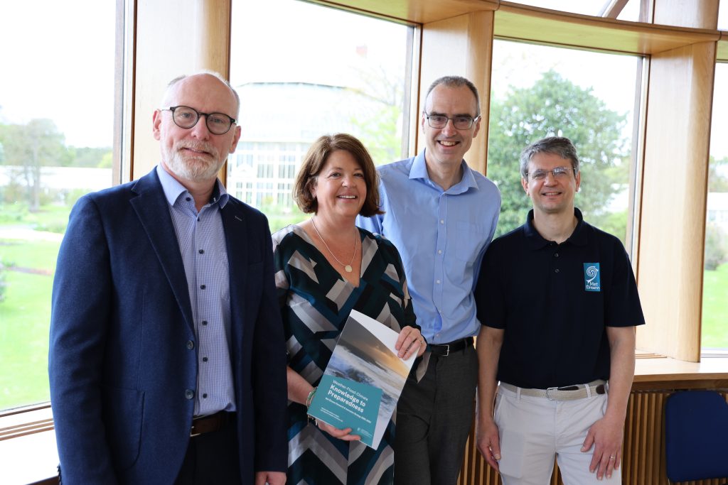Director Eoin Moran, Assistant Director Josephine Prendergast, keynote speaker Dr Andy Brown, Former Director of Science at the Met Office, and Dr Patrick Fournet Research Funding & Support Manager.