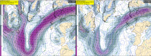 ECMWF upper air charts 300 hPa and 500 hPa showing high pressure extending though the atmosphere.