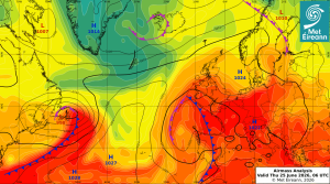 Airmass Analysis chart 06 UTC 25 June 2026: Exceptionally hot and humid airmass had moved over Ireland from the south.