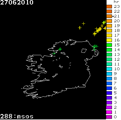 Lightning Report for Ireland on Sunday 27 June 2010