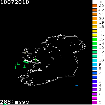 Lightning Report for Ireland on Saturday 10 July 2010