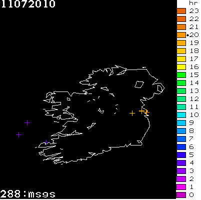 Lightning Report for Ireland on Sunday 11 July 2010