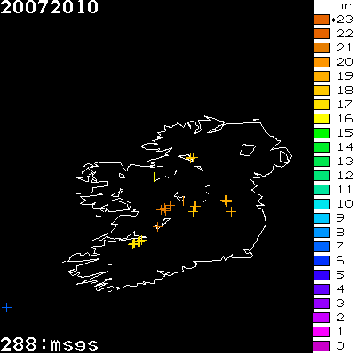 Lightning Report for Ireland on Tuesday 20 July 2010