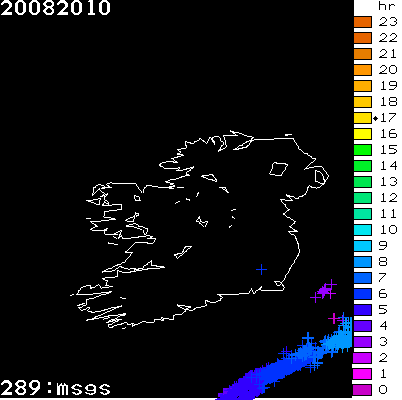 Lightning Report for Ireland on Friday 20 August 2010