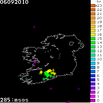 Lightning Report for Ireland on Monday 06 September 2010
