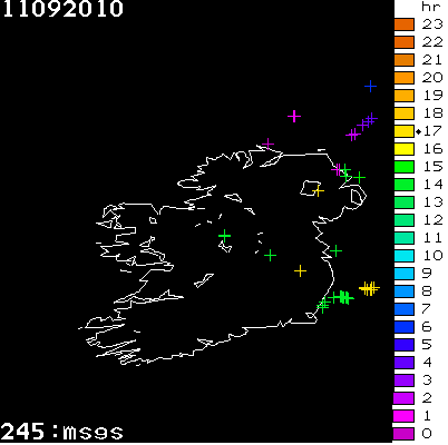 Lightning Report for Ireland on Saturday 11 September 2010