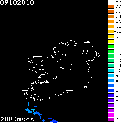 Lightning Report for Ireland on Saturday 09 October 2010