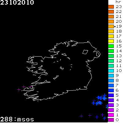 Lightning Report for Ireland on Saturday 23 October 2010