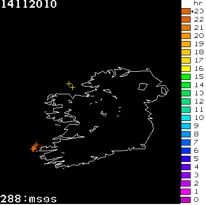 Lightning Report for Ireland on Sunday 14 November 2010