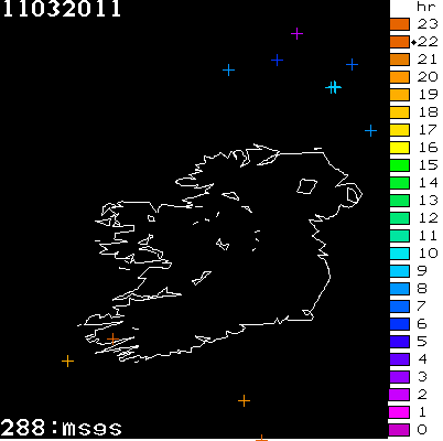 Lightning Report for Ireland on Friday 11 March 2011