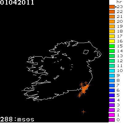 Lightning Report for Ireland on Friday 01 April 2011