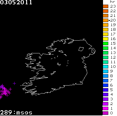 Lightning Report for Ireland on Tuesday 03 May 2011