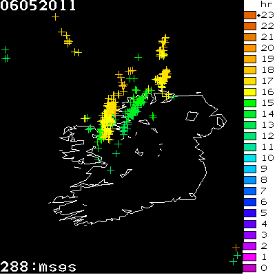 Lightning Report for Ireland on Friday 06 May 2011
