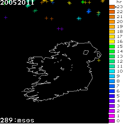Lightning Report for Ireland on Friday 20 May 2011