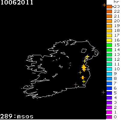 Lightning Report for Ireland on Friday 10 June 2011