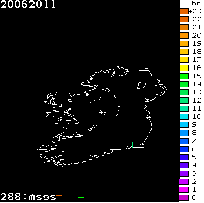 Lightning Report for Ireland on Monday 20 June 2011