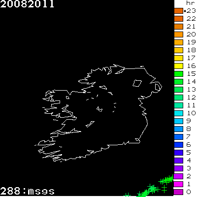 Lightning Report for Ireland on Saturday 20 August 2011