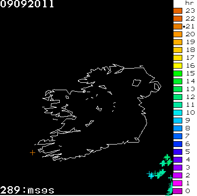 Lightning Report for Ireland on Friday 09 September 2011