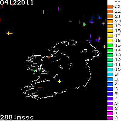 Lightning Report for Ireland on Sunday 04 December 2011