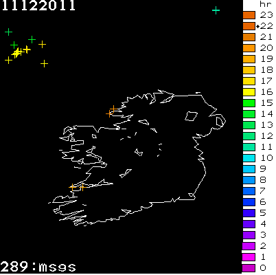 Lightning Report for Ireland on Sunday 11 December 2011