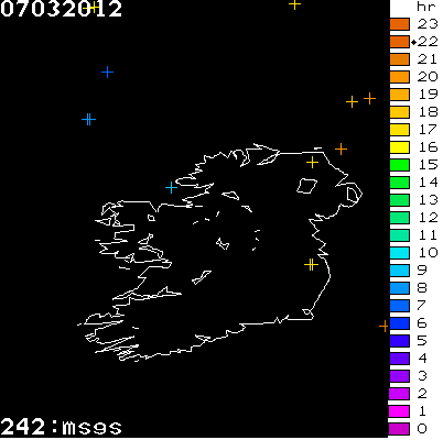 Lightning Report for Ireland on Wednesday 07 March 2012