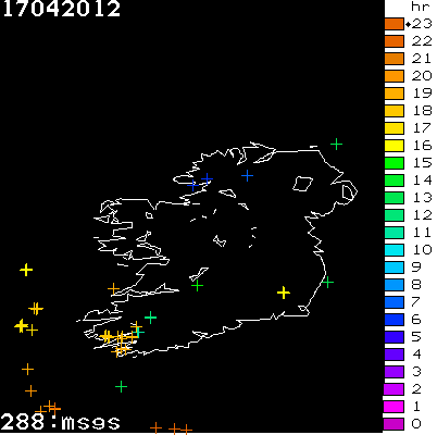 Lightning Report for Ireland on Tuesday 17 April 2012