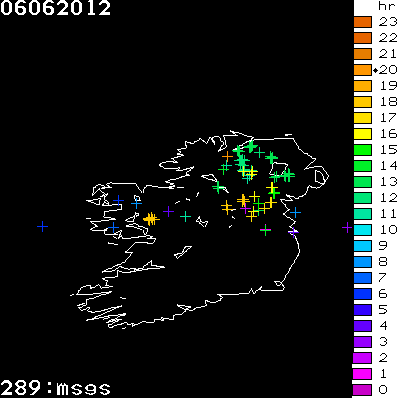 Lightning Report for Ireland on Wednesday 06 June 2012