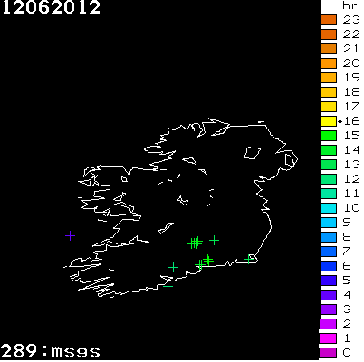 Lightning Report for Ireland on Tuesday 12 June 2012
