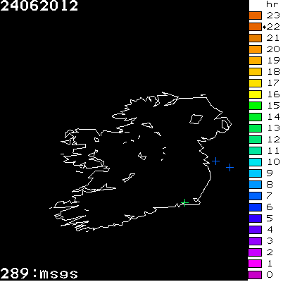 Lightning Report for Ireland on Sunday 24 June 2012