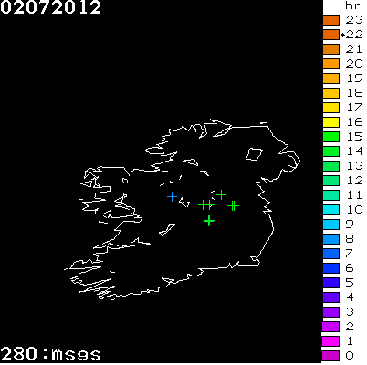 Lightning Report for Ireland on Monday 02 July 2012