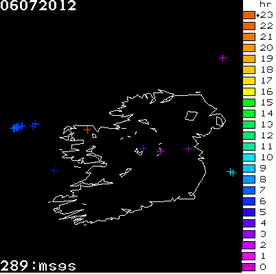 Lightning Report for Ireland on Friday 06 July 2012