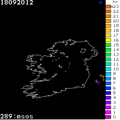 Lightning Report for Ireland on Tuesday 18 September 2012