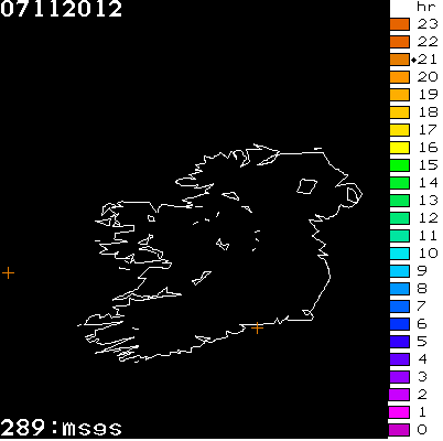 Lightning Report for Ireland on Wednesday 07 November 2012