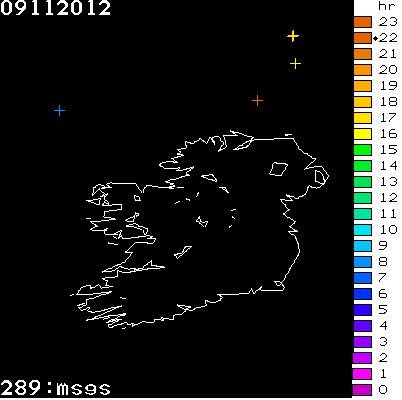 Lightning Report for Ireland on Friday 09 November 2012